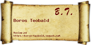 Boros Teobald névjegykártya